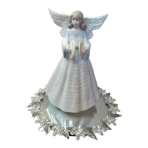 Exquisite Retired Lladro 1992 Angelic Cymbalist Christmas Tree Topper