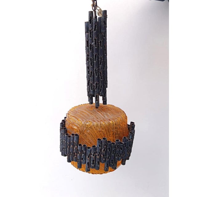 Brutalist Pendant Lamp attributed to Marcello Fantoni, 1960s For Sale - Image 13 of 13