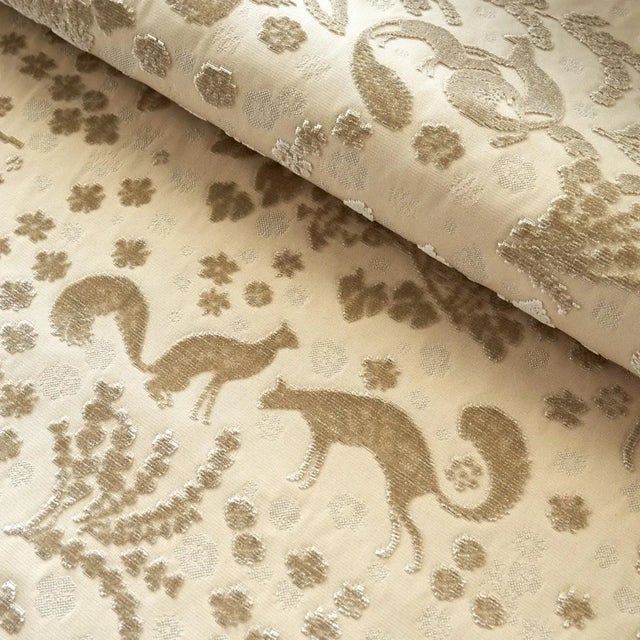 Schumacher Sample - Schumacher Arbor Forest Fabric in Champagne For Sale - Image 4 of 4