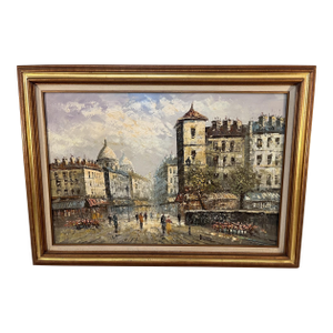 Caroline Burnett (1877-1950) Impressionist Paris Cityscape Oil Painting