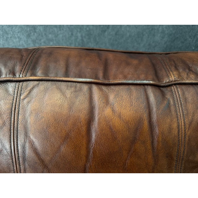 Thomasville Traditional Brown Leather Sofa For Sale - Image 14 of 18