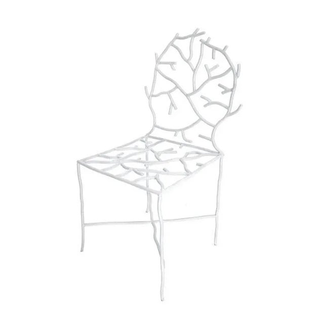 Coral Coralita Silla Wrought Iron Chair by Marjorie Skouras For Sale - Image 9 of 12