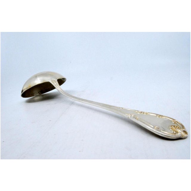 Silver Soup Ladle with Grooves For Sale - Image 3 of 8
