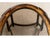 1970s Regency Revival Oval Figured Wood & Beveled Glass Coffee Table With Faux Bamboo Legs For Sale - Image 4 of 5