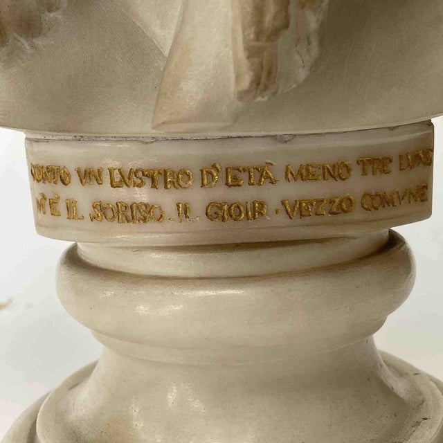 Francesco stanga, bust of a child in carrara marble, 1837, signed and dated on the back of the bust. The sculpture...