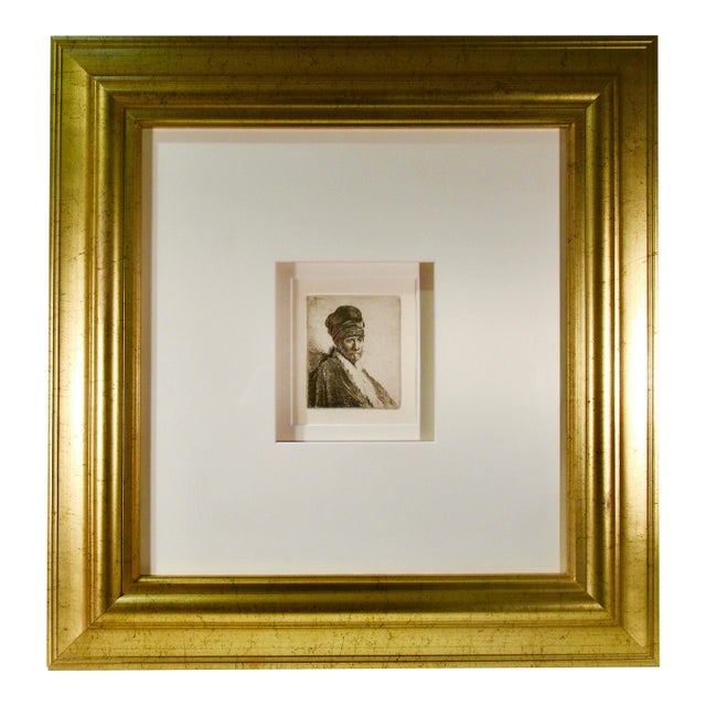 Rembrandt Van Rijn Bust Of A Man Wearing A High Cap, The Artist'S Father 1630 Original Print For Sale