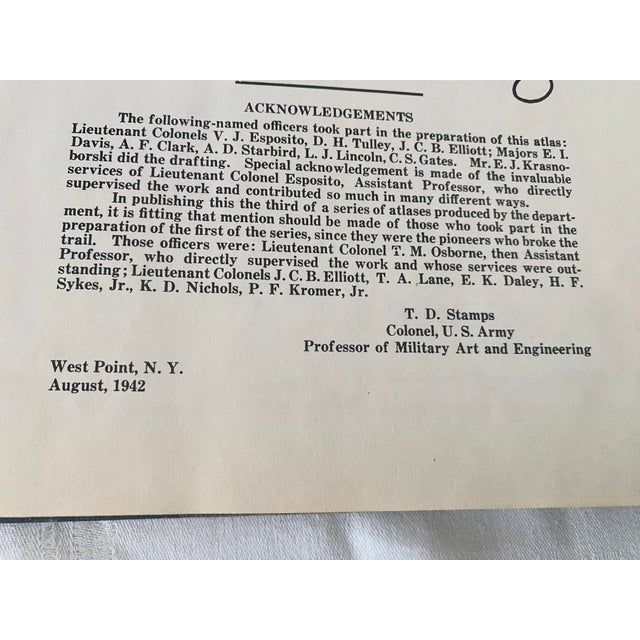 Mid 20th Century Rare 1942 Tactical Military Atlas Features the Official Institutional Presentation Bookplate of Brigadier General Sidney Rae Hinds. For Sale - Image 5 of 18