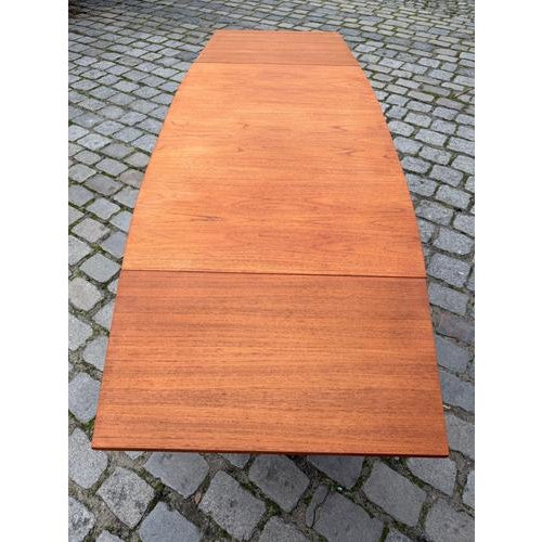 Extendable Teak Dining Table with Oak Legs For Sale - Image 6 of 11