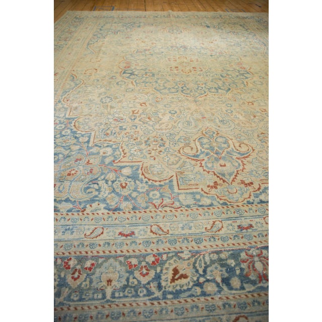 1940s Vintage Persian Meshed Lace Medallion Wool Carpet For Sale - Image 9 of 12