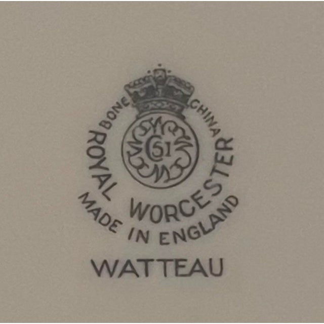 Vintage Royal Worcester Watteau Dinner Plates - Set of 12 For Sale In Los Angeles - Image 6 of 6