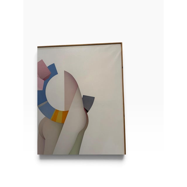 Large 1992 Alberto Labad Museum-Provenance Surrealist Painting, "Amantes" (Lovers) – 57" X 45" For Sale - Image 4 of 9