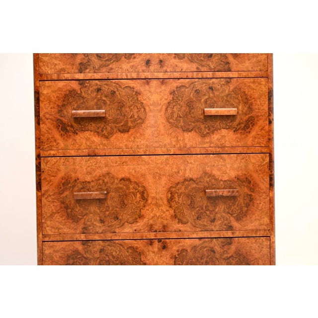 Art Deco Burr Walnut Chest of Drawers, 1930s For Sale - Image 11 of 13