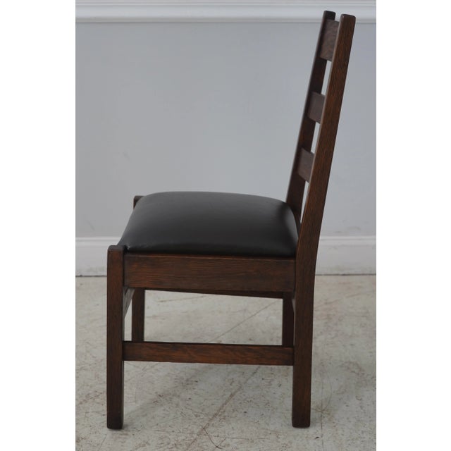 Arts & Crafts Stickley Signed Antique Mission Oak Arts & Crafts Side Chair For Sale - Image 3 of 12