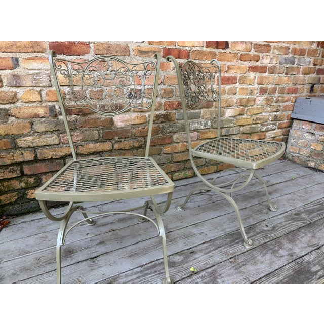 Metal 1960s Russell Woodard Andalusian Iron Patio Chairs - Set of 2, Attributed For Sale - Image 7 of 7