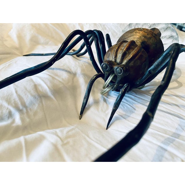 Mid-Century Italian Modern Metal and Glass Spider Wall Lamp, 1950s For Sale - Image 12 of 18