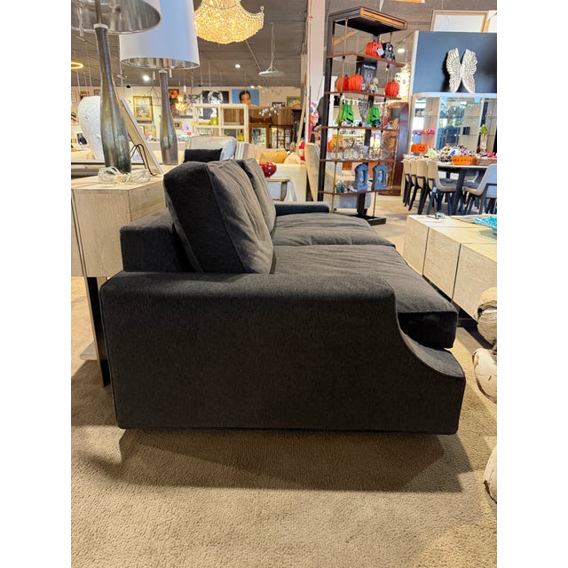 Sota by Massimo Scolari for Giorgetti Black & Smoke Gray Wool Sofa For Sale In Las Vegas - Image 6 of 9