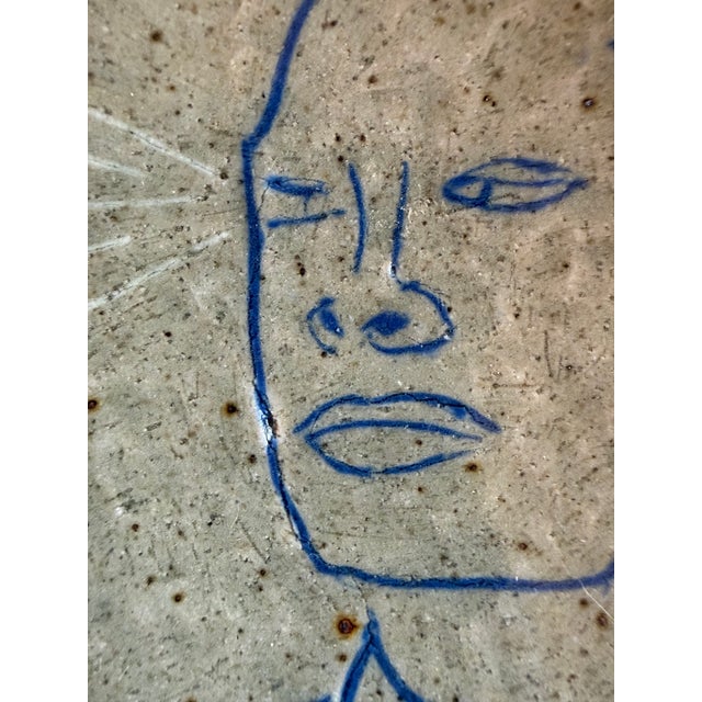 1950s Mid-Century Modern Studio Pottery Bowl With Man’s Face For Sale - Image 5 of 9