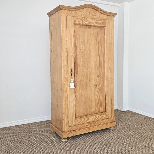Antique English Pine Single Door Cupboard For Sale - Image 4 of 15