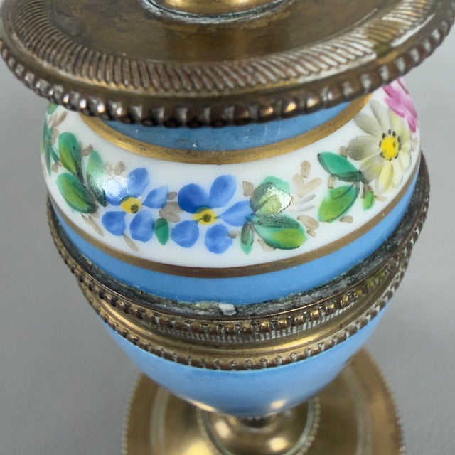 French Candlesticks in Brass and Ceramic, Set of 2 For Sale - Image 9 of 12