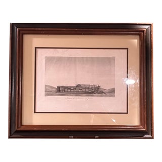 1808 French Engraving Canton China Boat Framed Antique Print Chinoiserie For Sale