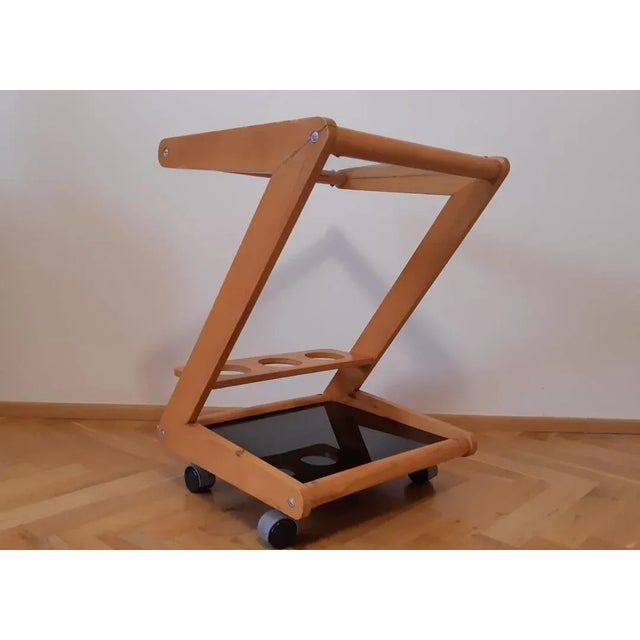 Wood Mid-Century Serving Bar Cart, 1969 For Sale - Image 7 of 12