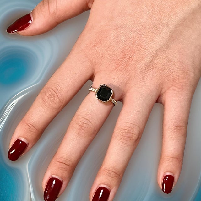 Natural Sapphire Diamond Ring 6.75 14k Yellow Gold 4.65 TCW Certified For Sale - Image 16 of 18