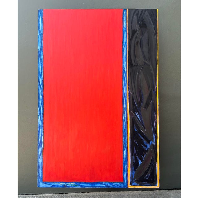 Vintage Monumental 1984 Original Geometric Abstract Oil on Canvas For Sale - Image 12 of 12