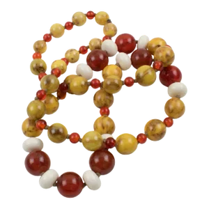 Bakelite and Lucite Extra Long Necklace Assorted Fall Colors