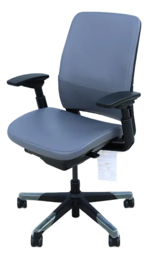 Steelcase New Amia Executive Ergonomic Office Chair Gray Vinyl, Fully Adjustable