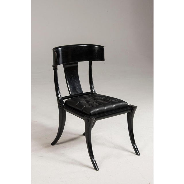 Black Leather Seat and Walnut Chair from Pescetta For Sale - Image 4 of 18