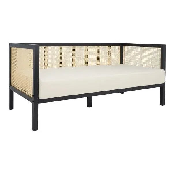 Not Yet Made - Made To Order Dune Rattan 3 Seater Sofa - White/Black For Sale - Image 5 of 11