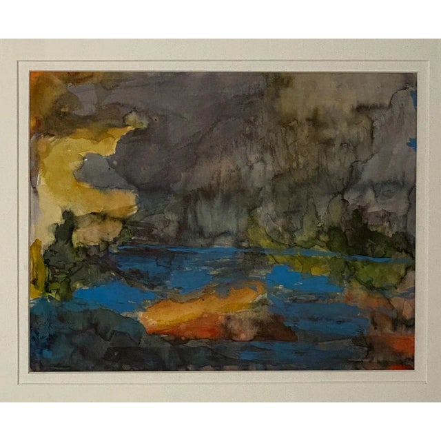 A vintage abstract watercolor signed on the back B. Krell, circa 1940, American.