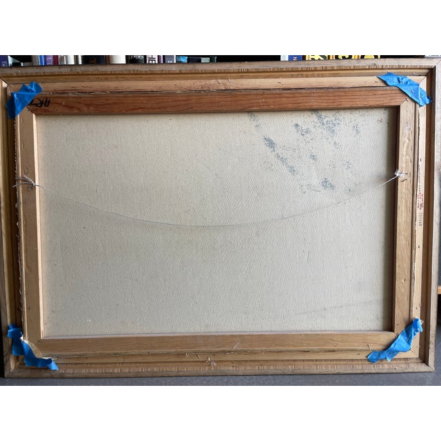 Mid Century Original Figural Painting Signed Framed Canvas Abstract Expressionism For Sale - Image 10 of 10