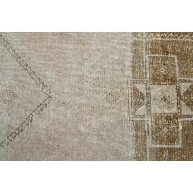 1970s Vintage Handmade Turkish Wool Cotton Beige Area Runner Rug For Sale - Image 11 of 11