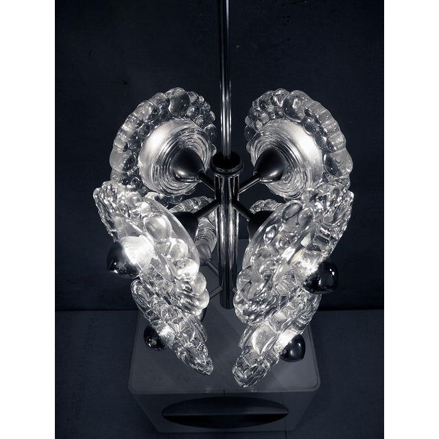 Metal Sputnik Water Drop Chandelier in Murano Glass & Chrome from Peill & Putzler, 1960s, Germany For Sale - Image 7 of 15