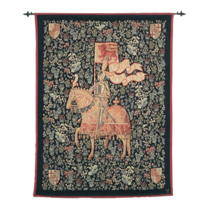Le Chevalier Medieval Loom Woven Tapestry - 192 X 142 Cm (6'4" X 4'8") - Requires Rod Size 4