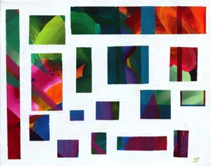 Abstract Geometric Painting "Reflections Through the Looking Glass No. 12" Original Artwork by Shiri Phillips