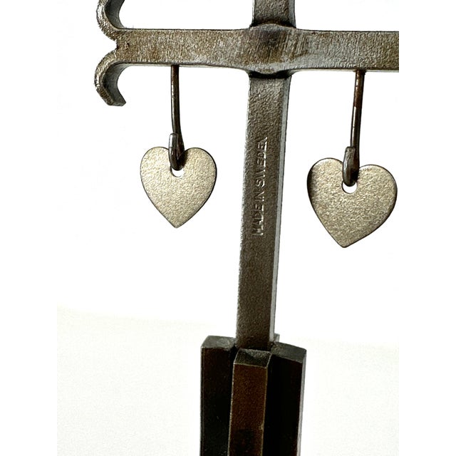 1960s Swedish Dangling Hearts Steel 4 Candle Candelabra by Gunnar Ander For Sale - Image 15 of 16