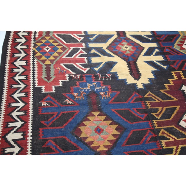 Antique Colorful Handwoven Caucasian Kuba Shirvan Kilim Rug - 6' 1'' X 10' 7'' For Sale - Image 12 of 14