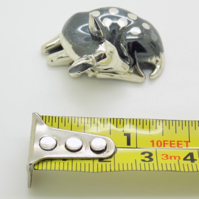 Vintage Italian Handmade Genuine Sterling Silver 925 Saturno Brand Deer Figurine For Sale - Image 10 of 10