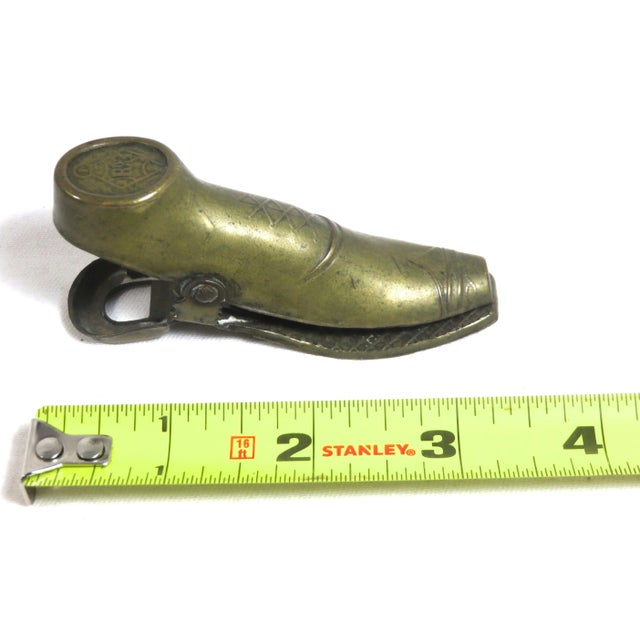 Metal Late 19th Century Antique English Victorian Brass Shoe Messege Clip For Sale - Image 7 of 10
