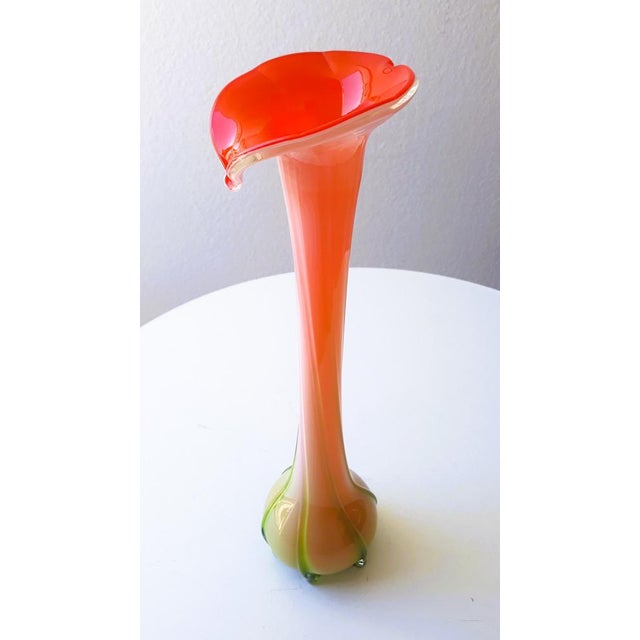 Glass Handblown Glass Lily Vase, 1970s For Sale - Image 7 of 8