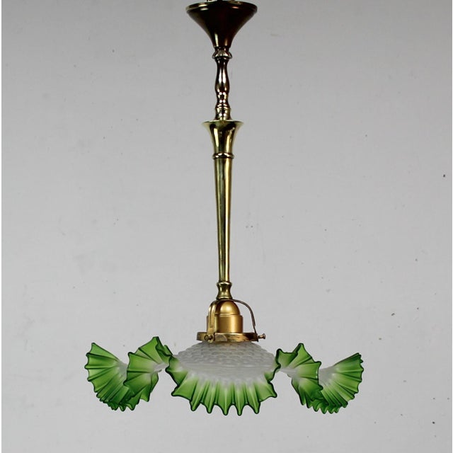 Gold Bronze and Glass Lamp, 1920s For Sale - Image 8 of 9