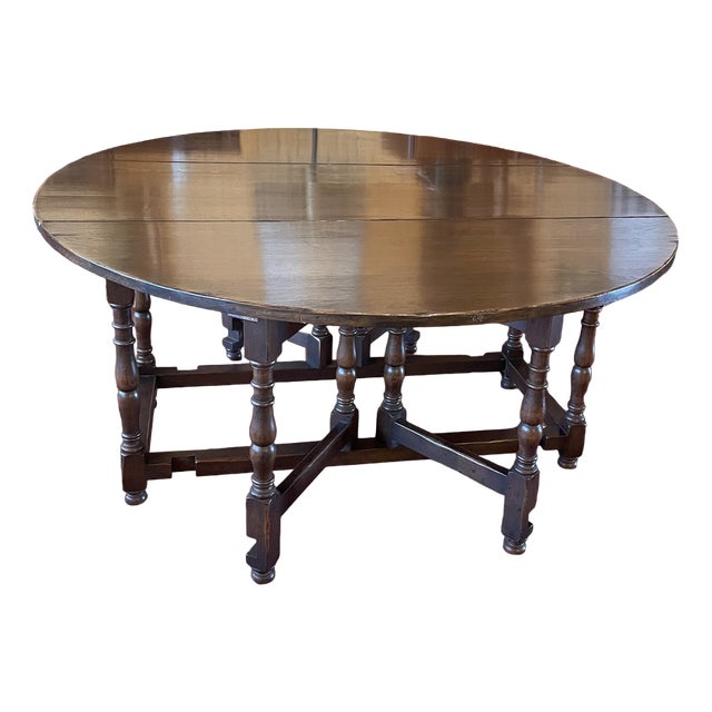 Large Gateleg Table in Oak For Sale