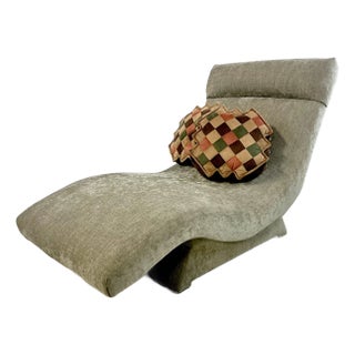 1960s Mid-Century Italian Boho Chic Scalamandre Wave Chaise Lounge, After Adrian Pearsall. For Sale