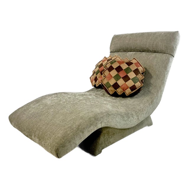 1960s Mid-Century Italian Boho Chic Scalamandre Wave Chaise Lounge, After Adrian Pearsall. For Sale