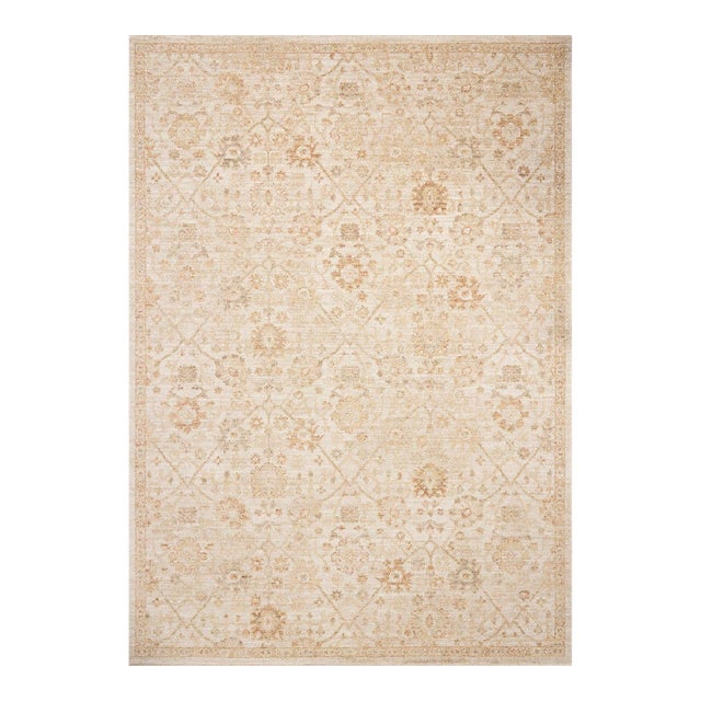 Chris Loves Julia x Loloi Palma Natural / Spice 2'-3" x 3'-10" Accent Rug For Sale