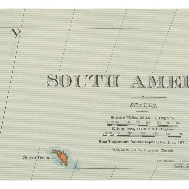 Antique Map of South America with Amazon Basin by Ran McNally, 1899 For Sale - Image 3 of 12