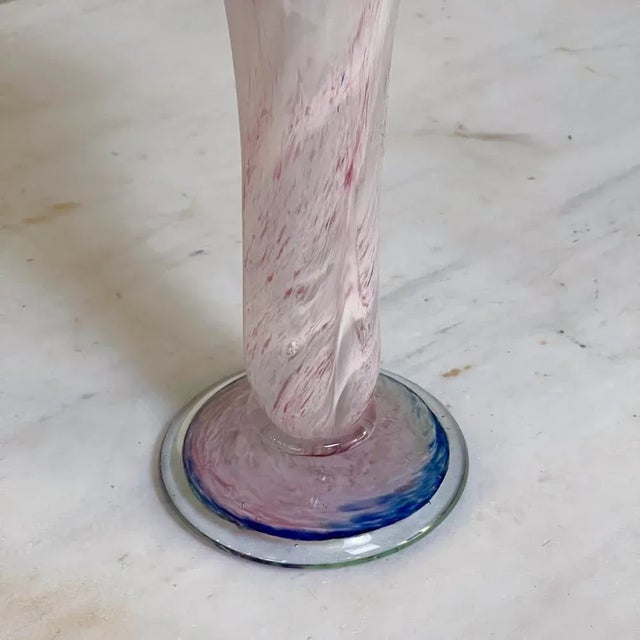 Mid-Century Murano Glass Ruffled Top Vase For Sale - Image 9 of 13