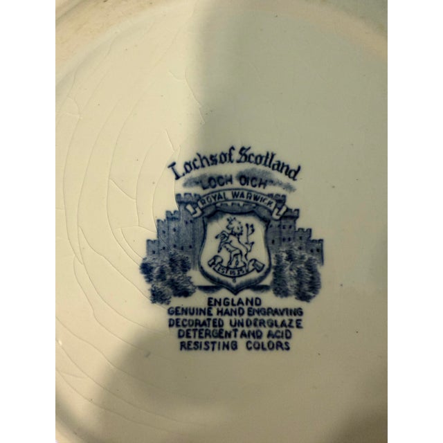 Mid 20th Century Mid 20th Century Royal Warwick Lochs of Scotland Blue & White Decorative Plate For Sale - Image 5 of 5